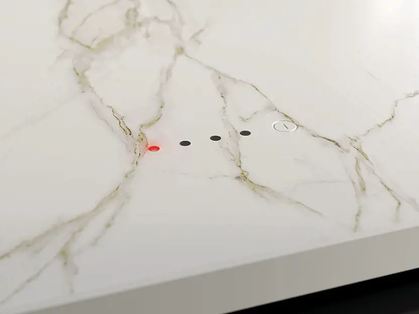 Residual heat indicator on the worktop